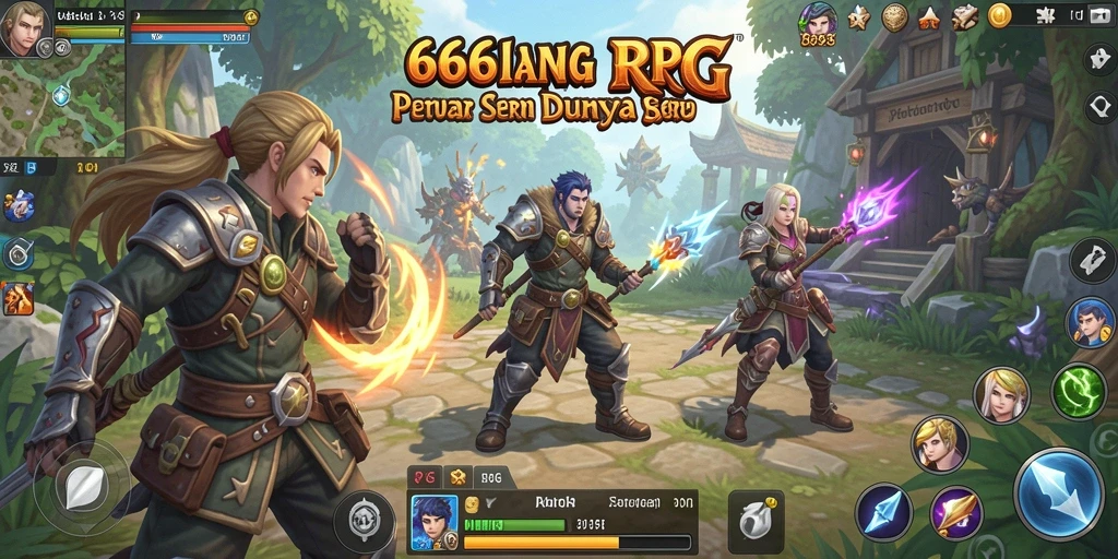 Antarmuka permainan RPG 666F yang menarik dan interaktif.