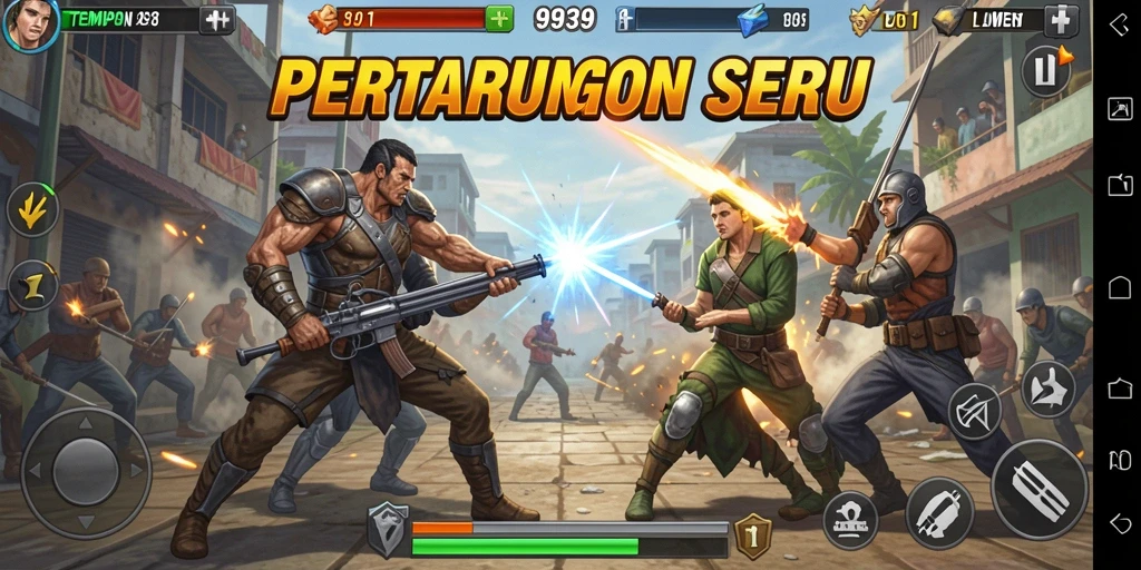 Screenshot utama 9939 menampilkan aksi seru Tempur 1 Lawan 1.