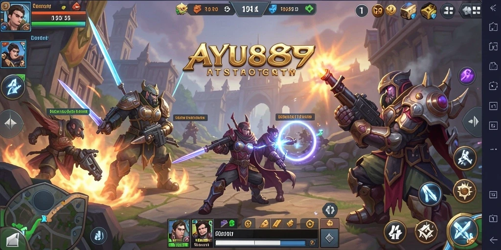 Antarmuka permainan AYU89 dengan elemen strategi yang jelas.