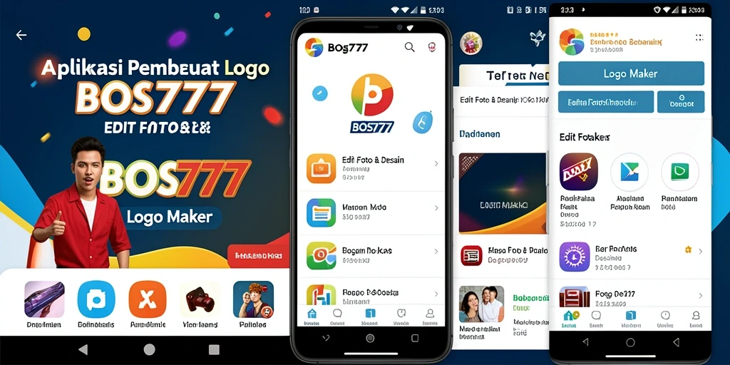 Tampilan antarmuka BOS777 yang intuitif untuk pembuatan logo.
