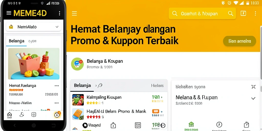 Antarmuka pengguna MEME4D dengan berbagai promo menarik.
