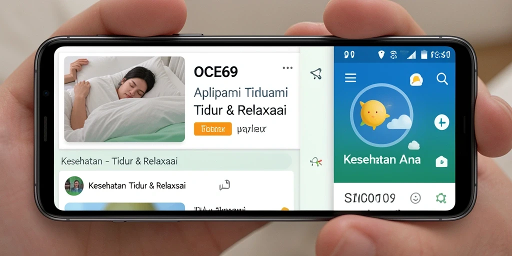 Tampilan antarmuka OCE69 yang menenangkan untuk tidur dan relaksasi.