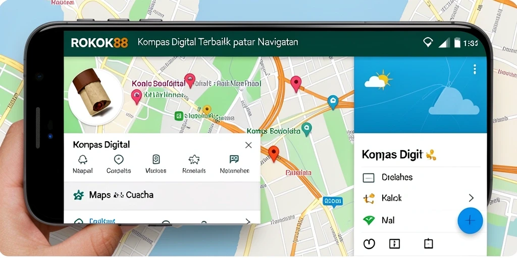 Tampilan antarmuka ROKOK88 dengan fitur kompas digital yang mudah dipahami.